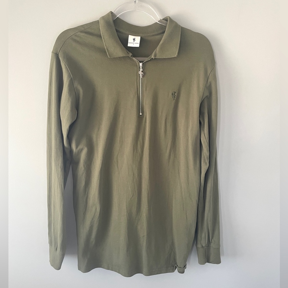 Olive Long Sleeve Polo Shirt